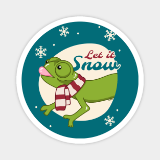 Veiled Chameleon, Christmas Edition! Let It Snow Magnet